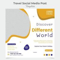 Reise und Tour Urlaub Ferien Platz Flyer Post Banner und Sozial Medien Post Vorlage Design vektor