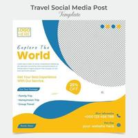 Reise und Tourismus Sozial Medien Post und Platz Flyer Post Banner Vorlage Design vektor