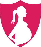 Logo der schwangeren Frau. Vorlage für Vektorsymbole für schwangere Frauen. vektor