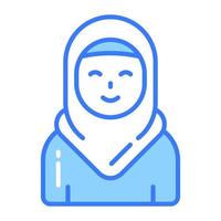 flicka bär hijab som visar begrepp av muslim flicka ikoner vektor