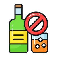 förbjuden tecken på alkohol som visar begrepp ikon av Nej alkohol vektor