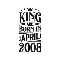 kung är född i april 2008. född i april 2008 retro årgång födelsedag vektor