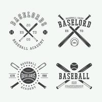 årgång baseboll logotyper, emblem, märken och design element. vektor illustration