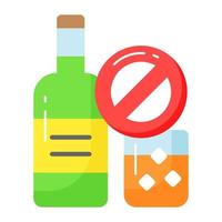 verboten Zeichen auf Alkohol zeigen Konzept Symbol von Nein Alkohol vektor