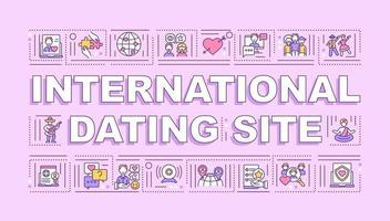 internationale Dating-Site Wortkonzepte Banner vektor