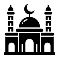 Anbetung Platz zum Muslime, islamisch heilig Platz Vektor im editierbar Stil