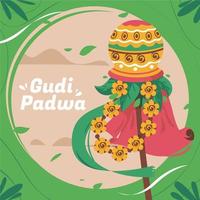 färgglad gudi padwa festlighet illustration vektor