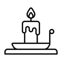 Vektor von Verbrennung Kerze auf Teller im modern Stil, kreativ entworfen Symbol