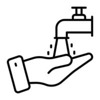 Hand mit Wasser Zapfhahn zeigen Konzept von Wudhu Vektor, einfach zu verwenden Symbol vektor