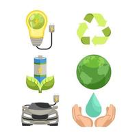 jorden dag spara miljö ikoner vektor