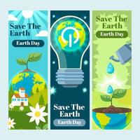 Set von Save the Earth-Bannern vektor