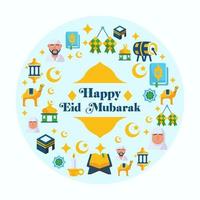 Happy Eid Mubarak Icon Set vektor