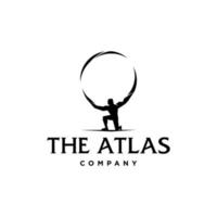 Atlas Logo Symbol. geometrisch Atlas Gott Heben Globus. schwarz Logo Symbol Design Illustration vektor