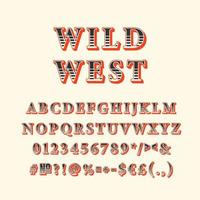 Wild-West-Weinlese-Vektor-3D-Vektoralphabet-Satz vektor