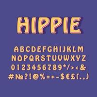 Hippie Vintage 3d Vektor Alphabet Set