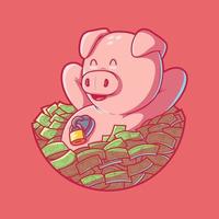 Sparschwein Vektor-Illustration. Einsparungen, Geld, Finanzen Design-Konzept. vektor