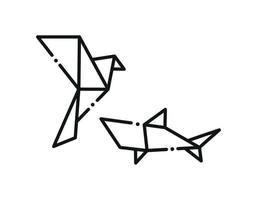 Origami Symbol. linear Stil. Hobby Vektor Illustration.