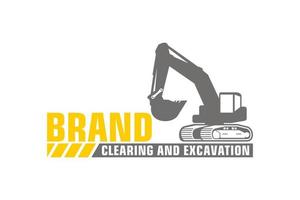 grävmaskin logotyp mall vektor. tung Utrustning logotyp vektor för konstruktion företag.