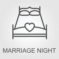 äktenskap natt ikon vektor illustration, eps 10