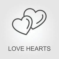 Herz Linie Symbol, Gliederung und solide Vektor Liebe Logo, linear Piktogramm isoliert auf Weiss, Pixel perfekt Illustration