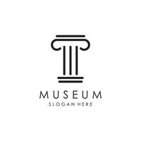 Museum Logo Vorlage mit minimalistisch und modern Konzept vektor