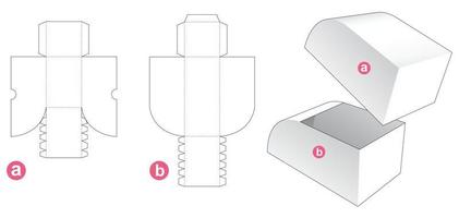 gebogene Fasenbox mit Deckel gestanzte Schablone vektor