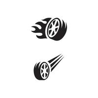 zwei Auto Rad Symbole isoliert auf Weiß Hintergrund vektor