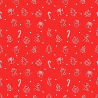 Weihnachten Vektor nahtlos Muster mit Geschenk Kisten und Schneeflocken auf rot Hintergrund.