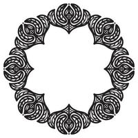 mandala ram med abstrakt blommig prydnad vektor