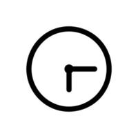 Uhr Vektor Symbol, Gliederung Stil, isoliert auf Weiß Hintergrund.