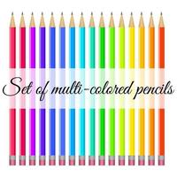 einstellen von mehrfarbig Bleistifte mit Kellen auf ein Weiß Hintergrund vektor