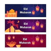 Nacht eid Mubarak Banner vektor