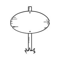 hölzern Straße Zeichen Gekritzel. hölzern Richtung Zeichen im skizzieren Stil. Hand gezeichnet Vektor Illustration isoliert auf Weiß Hintergrund.