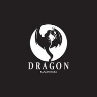 Drachen Silhouette Symbol Symbol Vektor Illustration