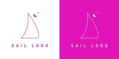 Segelboot Design Logo Illustration mit doppelt Hintergrund. können Sein benutzt zum Ihre Geschäft und Unternehmen vektor