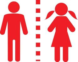 enkel grundläggande tecken ikon manlig och kvinna toalett. vektor