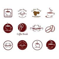 Kaffee Bohnen und Tasse Logo Vorlage Vektor Symbol