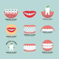 dental klinik ikon logotyp vektor illustration design