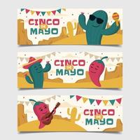 cinco de mayo-banneruppsättning vektor