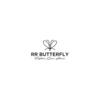 Schmetterling Logo. das Brief rr Das Formen ein Schmetterling vektor