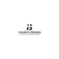 brev b med kyrka logotyp design vektor