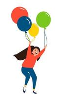Lycklig barn med ballonger vektor illustration. eps10