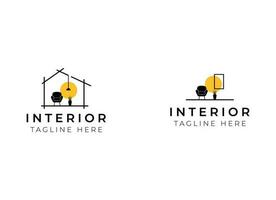 minimalistisk interiör design logotyp vektor