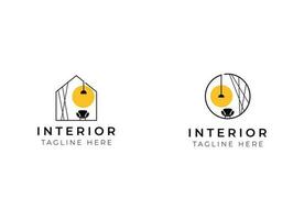 minimalistisk interiör design logotyp vektor