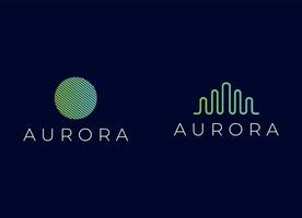 aurora ljus logotyp design. nordlig ljus logotyp vektor