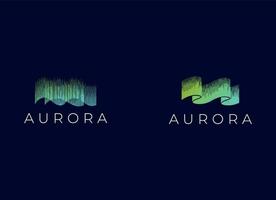 aurora ljus logotyp design. nordlig ljus logotyp vektor