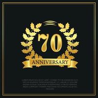 70 Jahr Jahrestag Feier Logo Gold Farbe Design auf schwarz Hintergrund abstrakt Illustration vektor