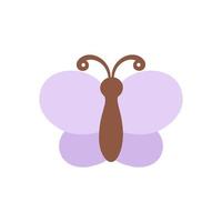 süß Lavendel Schmetterling Symbol Logo Vektor Illustration isoliert auf Weiß Hintergrund