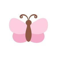 einfach Rosa Schmetterling Symbol Logo Vektor Illustration isoliert auf Weiß Hintergrund