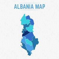 Albanien detaillierte Karte mit Staaten vektor
